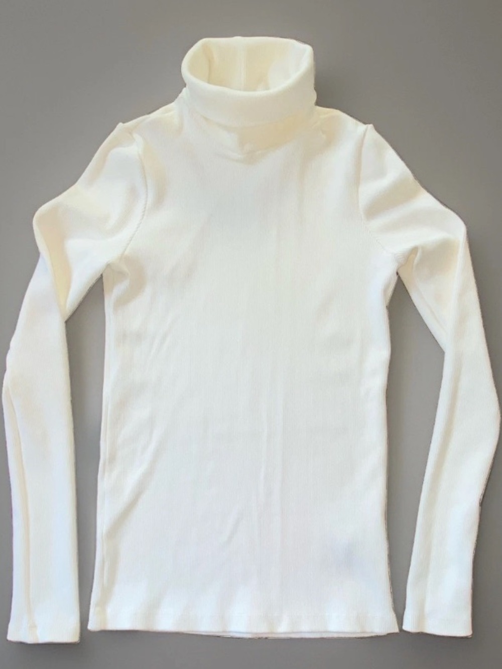Goldsign Ivory Ribbed Turtleneck Long Sleeve size small